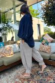 Sandbar Linen Blend Pop Over Shirt Navy 